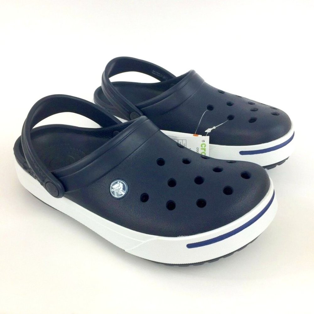 Crocs Crocband II Womens Clog Navy Blue White Size